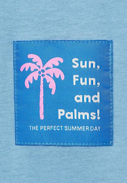 MANGO - T-Shirt Funpalm - Medium Blue