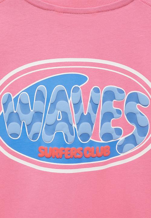 MANGO - T-Shirt Waves - Bright Pink