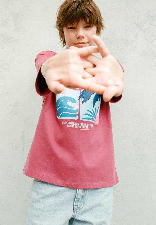 MANGO - T-Shirt Lagoa - Dark Red