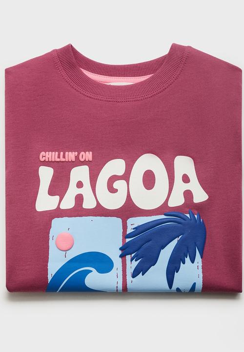 MANGO - T-Shirt Lagoa - Dark Red