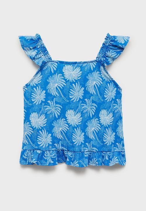 MANGO - T-Shirt Palmera - Medium Blue