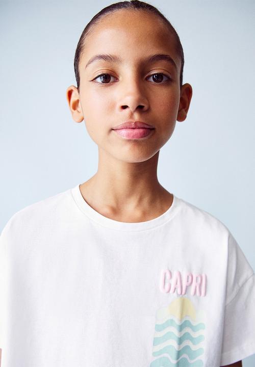 MANGO - T-shirt sol - natural