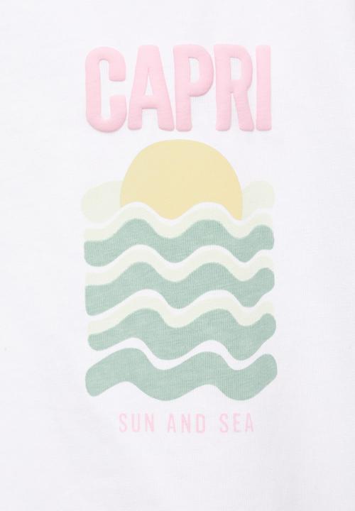 MANGO - T-shirt sol - natural