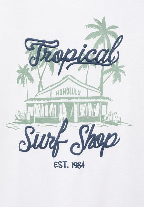 MANGO - T-shirt tropical - natural
