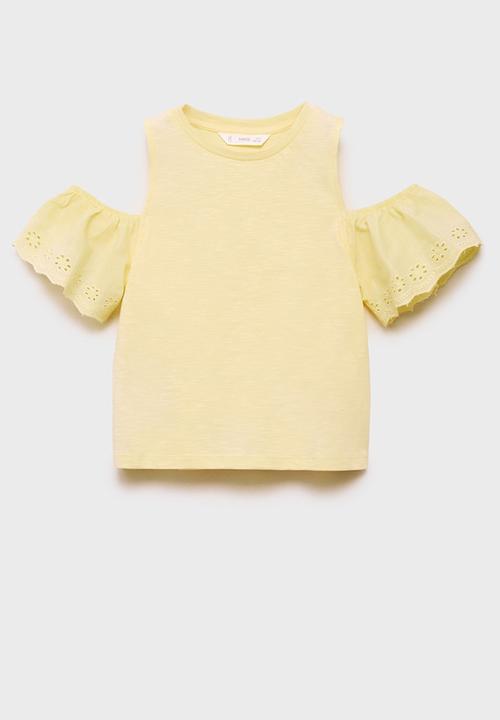MANGO - T-shirt should - yellow