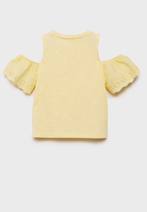 MANGO - T-shirt should - yellow