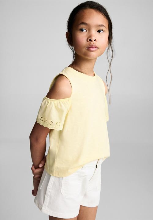 MANGO - T-shirt should - yellow