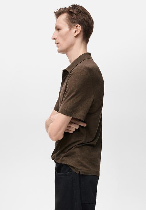 MANGO - Poloshirt AMBERES - Brown