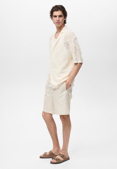 MANGO - Shirt CONCHA - Light Beige