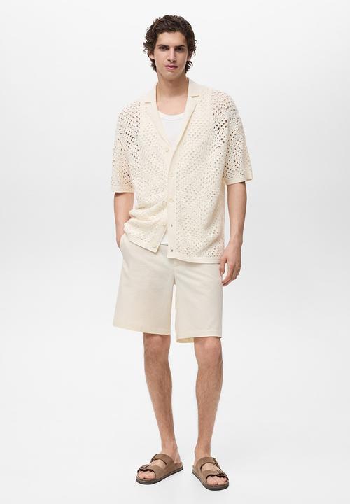 MANGO - Shirt CONCHA - Light Beige
