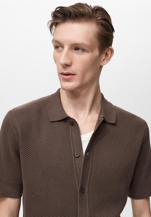 MANGO - Shirt CANARIO - Dark Brown