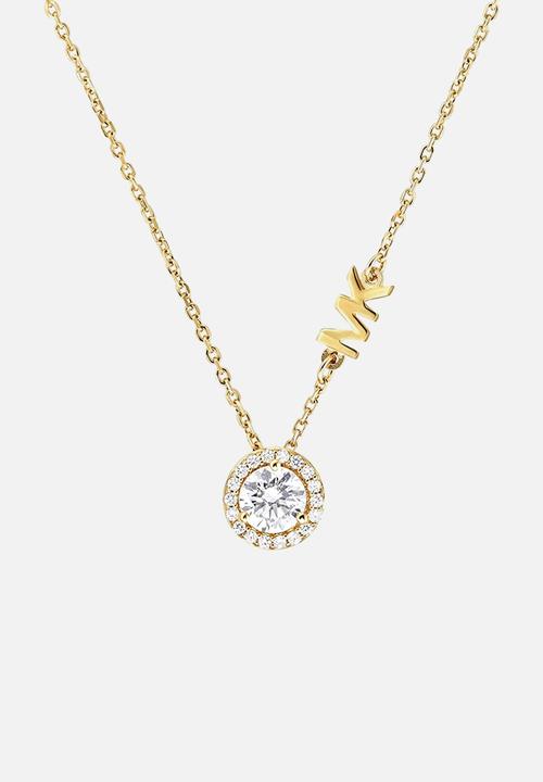 Michael Kors - Michael Kors Sterling Silver CZ Pendant Necklace - gold