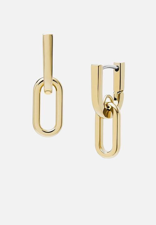 Fossil - Heritage D-Link  drop earrings JF04780710- gold