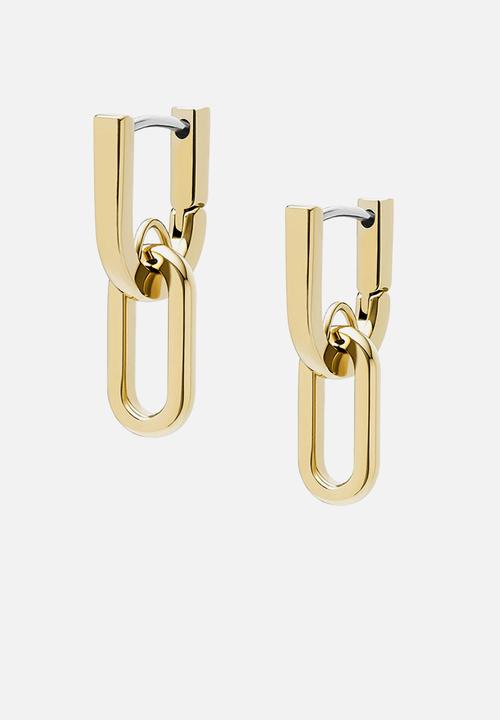 Fossil - Heritage D-Link  drop earrings JF04780710- gold