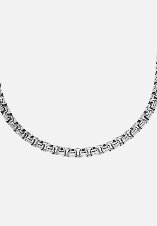 Fossil - All stacked up necklace-  silver
