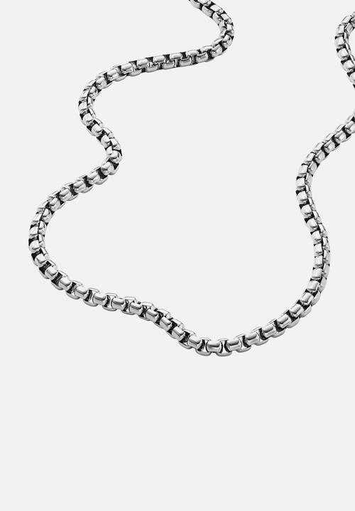 Fossil - All stacked up necklace-  silver