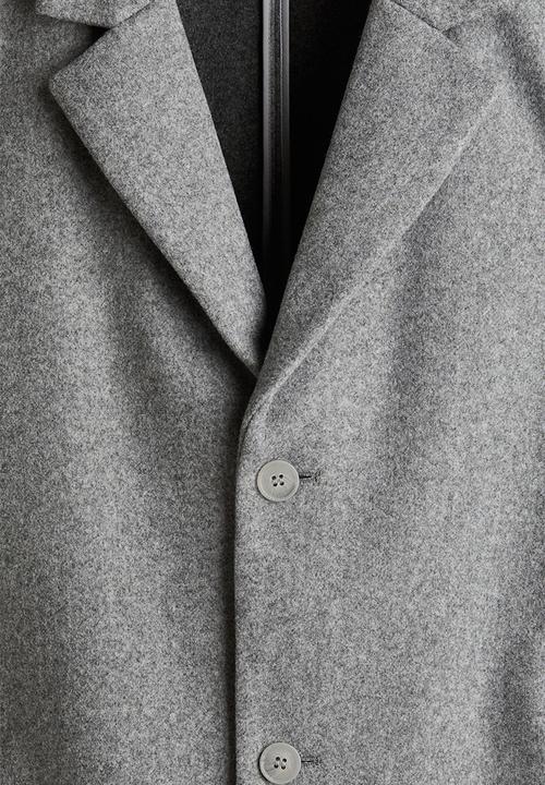 H&M - Slim fit wool-blend coat -  grey marl 