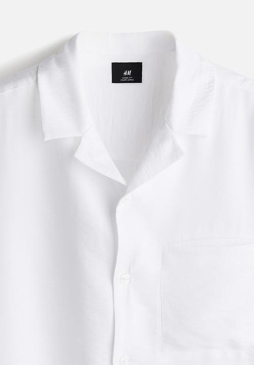 H&M - Regular fit textured resort shirt - white