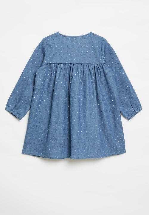 Pop Candy - Button down denim dress - blue
