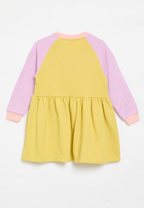 Pop Candy - Contrast sweat dress - yellow & lilac
