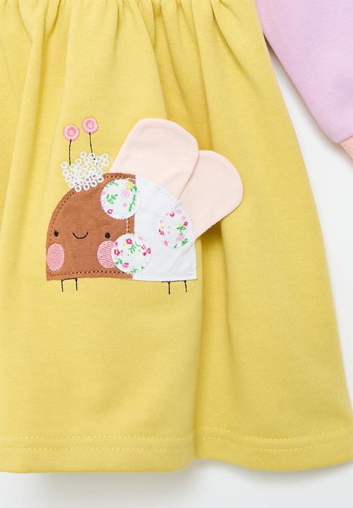 Pop Candy - Contrast sweat dress - yellow & lilac