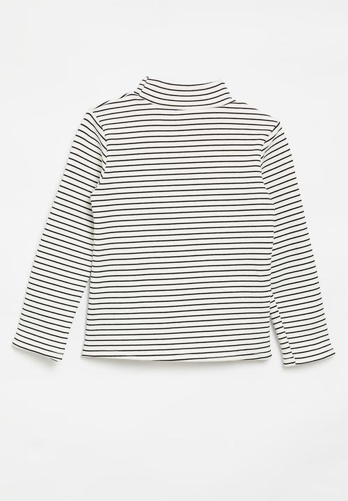 Pop Candy - Striped poloneck - black & white