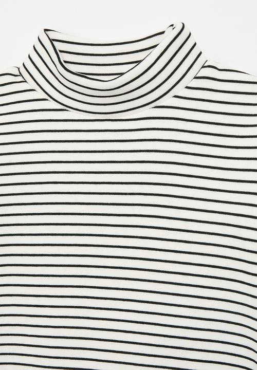 Pop Candy - Striped poloneck - black & white