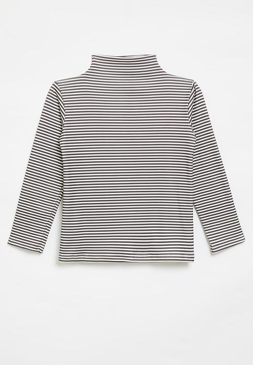 Pop Candy - Striped poloneck - black & white