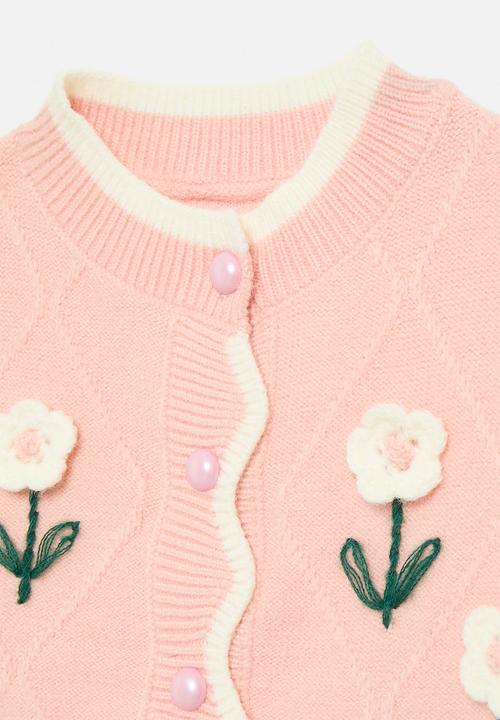 Pop Candy - Floral applique cardigan - pink