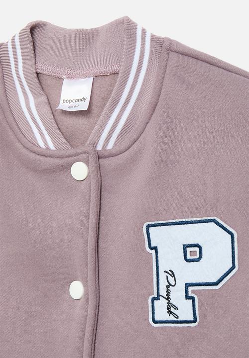 Pop Candy - Contrast baseball jacket - ecru & lilac