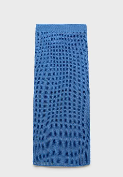 MANGO - Skirt Fabri - Medium Blue