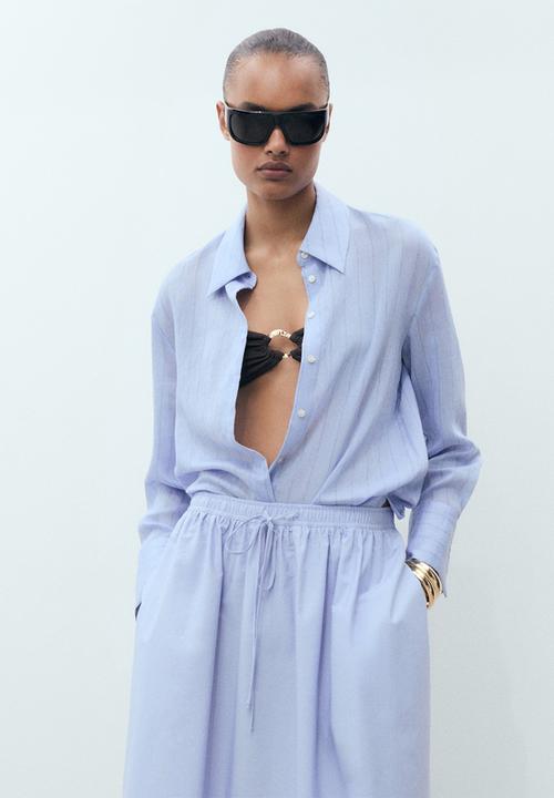 MANGO - Skirt Evia - Light/Pastel Blue
