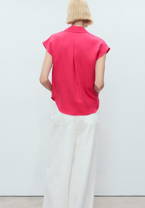 MANGO - Shirt Lim - Medium Red