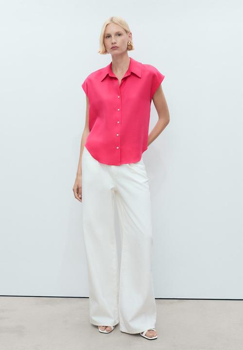 MANGO - Shirt Lim - Medium Red