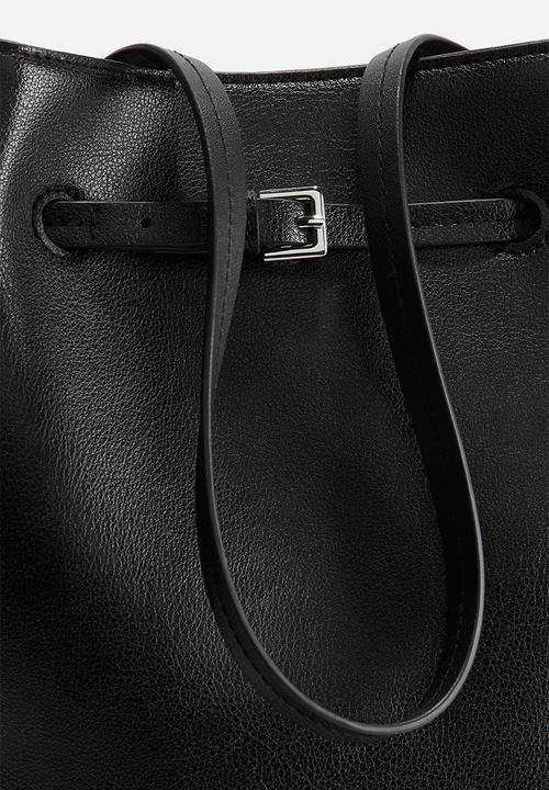 H&M - Belt-detail coated shopper - black