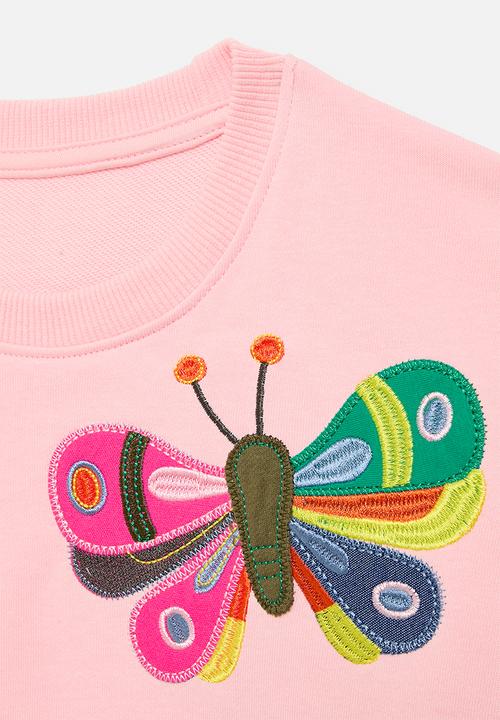Pop Candy - Butterfly applique sweat top-pink