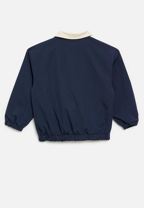 Pop Candy - Contrast collar jacket-navy blue