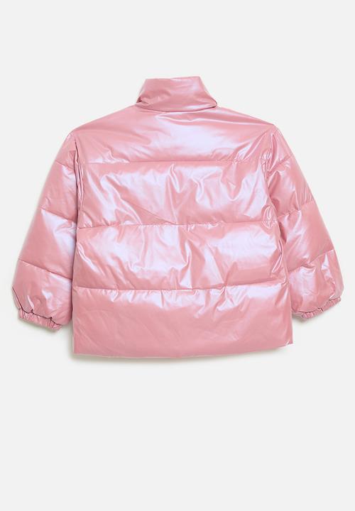 Pop Candy - Mettalic puffer jacket-pink