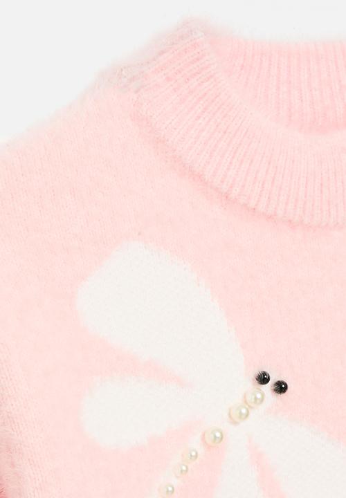 Pop Candy - Crew neck jersey-pink & white