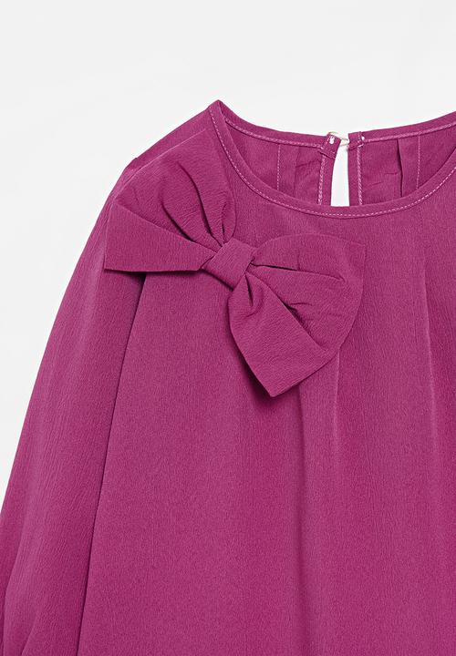 Pop Candy - Smock sleeve dress - cerise