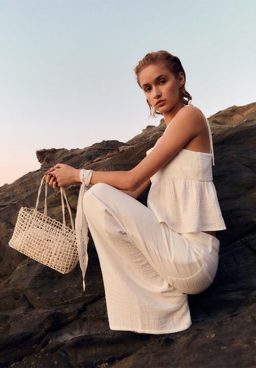 MANGO - Top Rodas - White