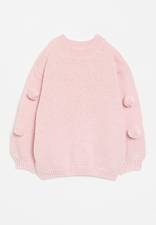 Pop Candy - Pom pom knit jersey - pink