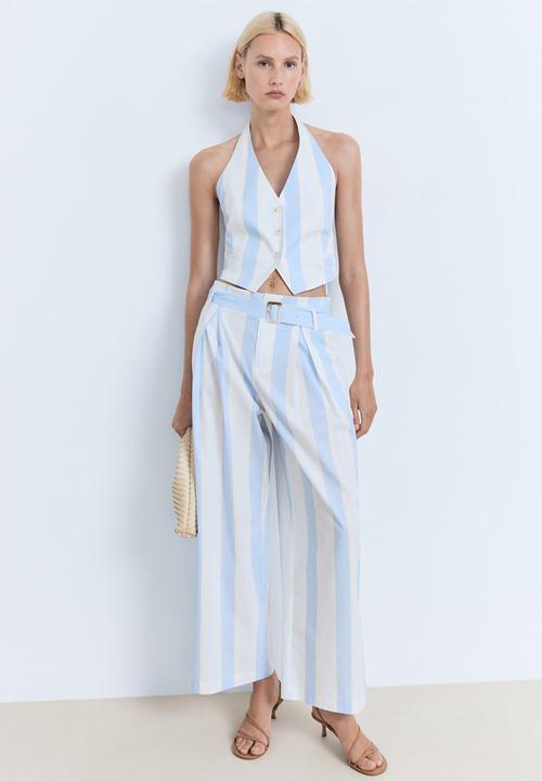 MANGO - Trousers Dulce - Light Pastel Blue