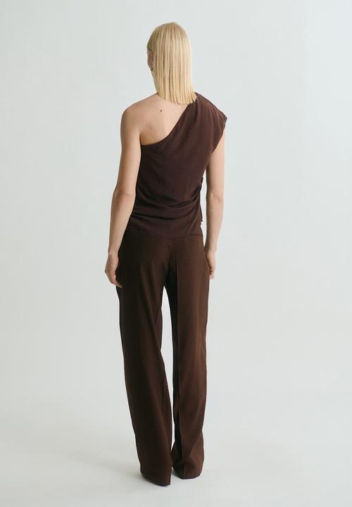 MANGO - Trousers Grace - Dark Brown