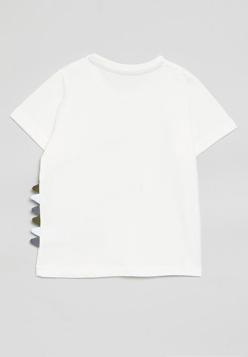 Pop Candy - Dino print tee-grey/white