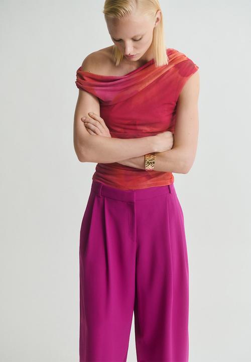 MANGO - Trousers Grace - Bright Pink