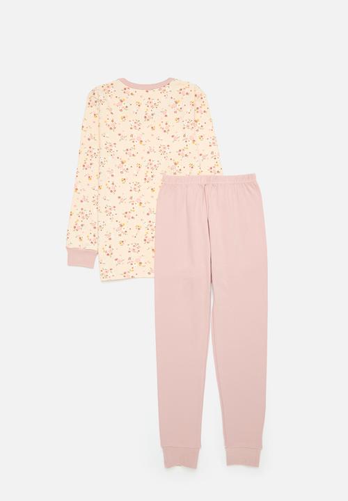 Pop Candy - Floral pj set - ecru & pink