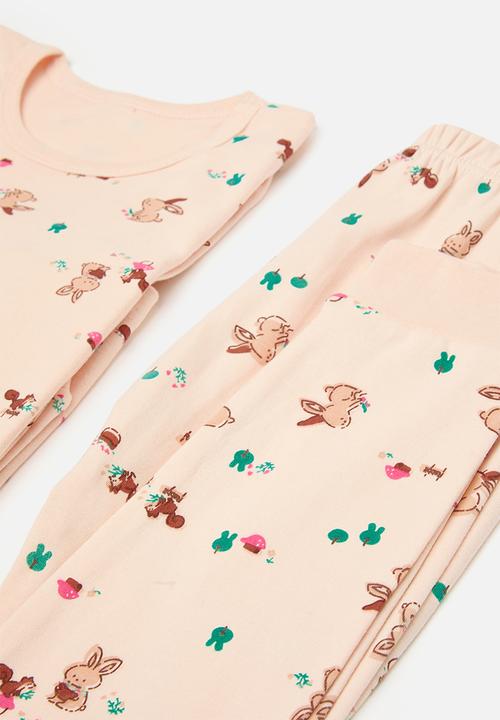 Pop Candy - Printed pj set - pink & white