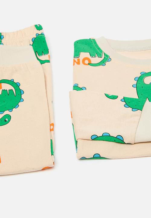 Pop Candy - Printed pj set - ecru & green