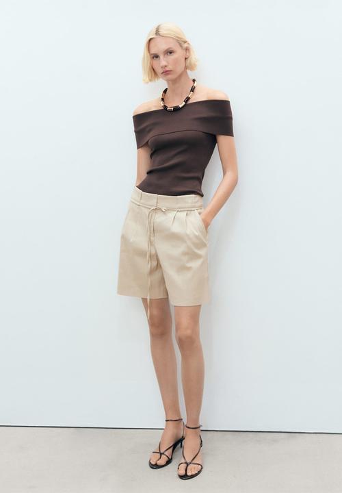 MANGO - Shorts Paulo - Light Beige